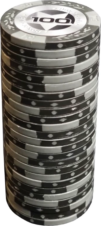 Фишки для игры в покер Black Stars номиналом 100 (25шт) 