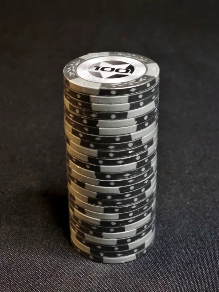 Фишки для игры в покер Black Stars номиналом 100 (25шт) 