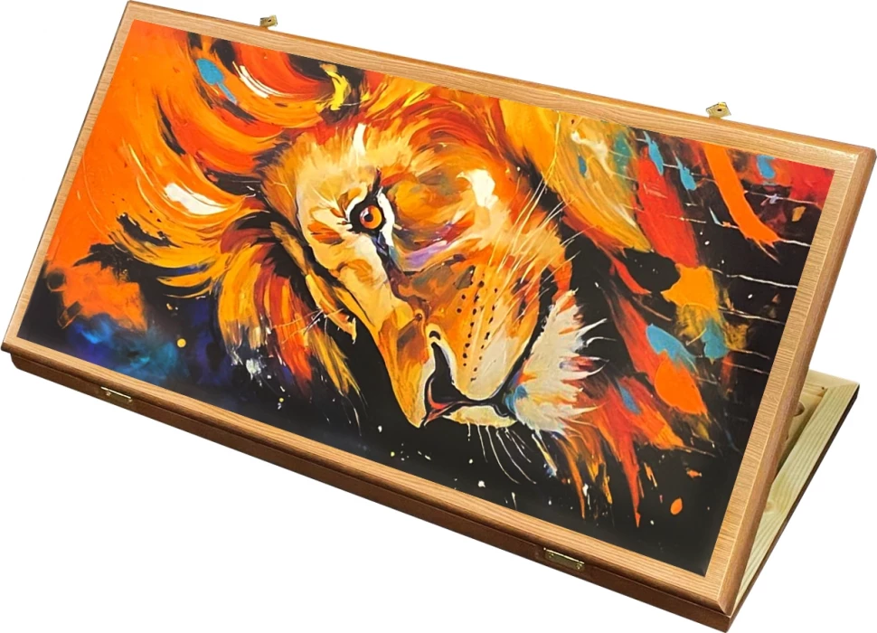 Нарды + Шашки Сирия Лев Король большие (Россия, дерево, 60 см), Partida 