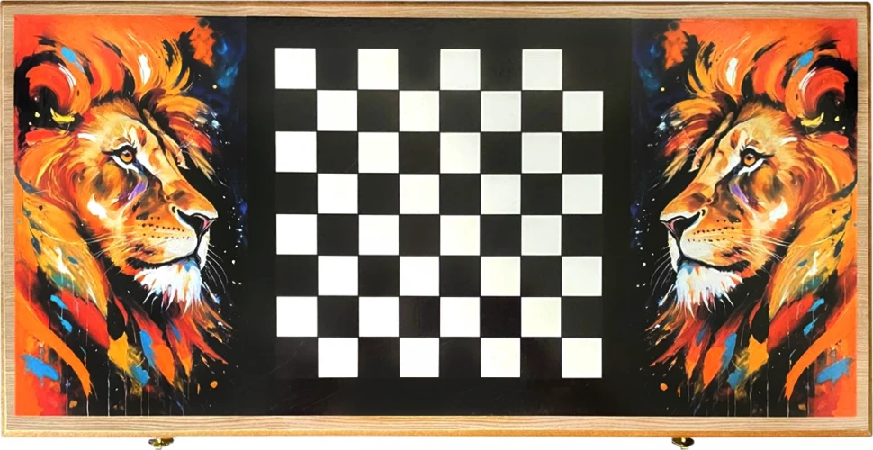 Нарды + Шашки Сирия Лев Король большие (Россия, дерево, 60 см), Partida 